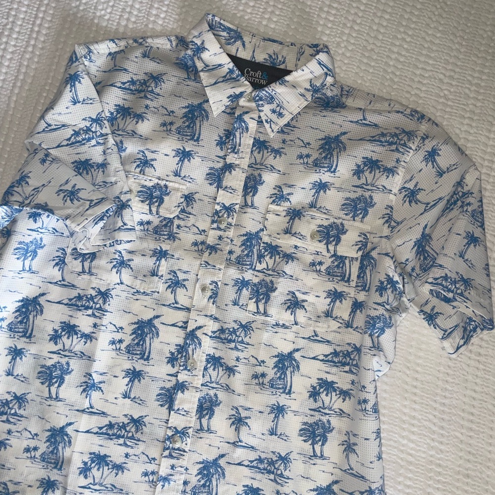 Croft & Barrow Floral Blue and White Shirt